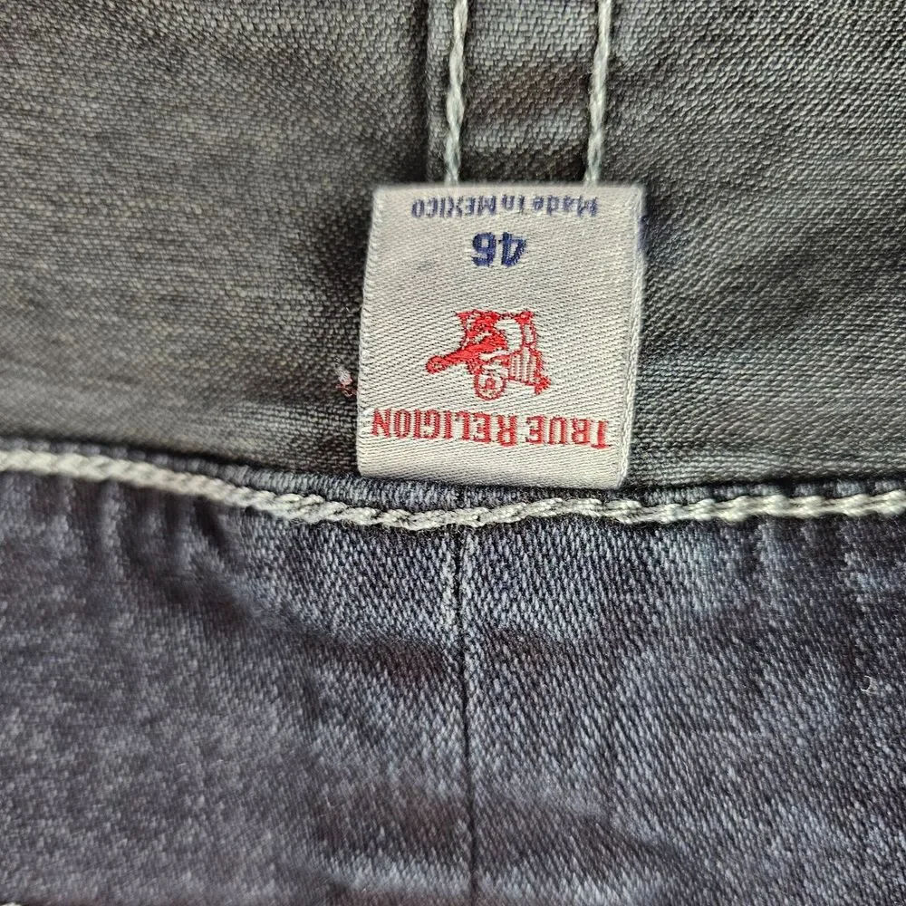 True Religion Mens Rocco Relaxed Skinny Jeans Size 46‎ Blue Dark Wash